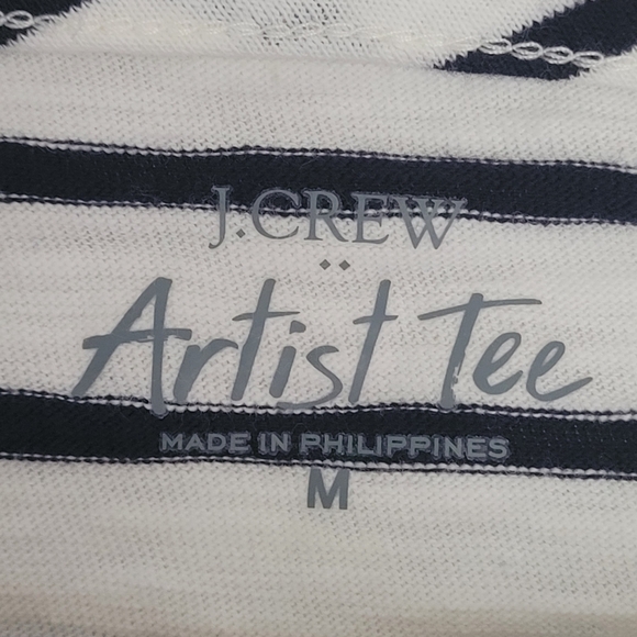J. Crew Womens Long Sleeved Striped Artist Tee Size M - Picture 5 of 6